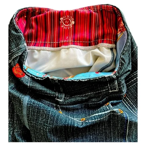 INKnBURN denim mid calf capri leggings size 2 - Picture 3 of 4